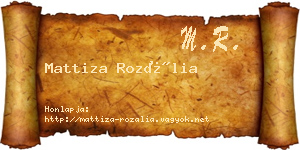 Mattiza Rozália névjegykártya